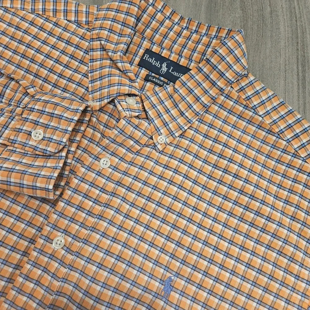 Polo Ralph Lauren Men's Button Down‎ Shirt XL Classic Fit Multicolor Check Plaid